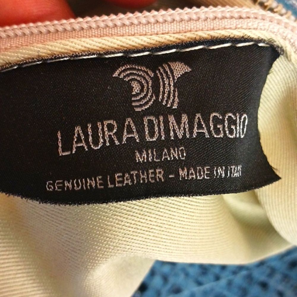 Lauradimaggio Blue Python Pattern Leather Clutch/… - image 7